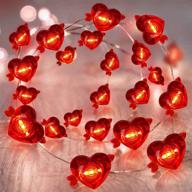 💖 10ft 40-led red heart lights decorations – turnmeon valentine’s day fairy stringlights battery operated copper wire – bedroom, wedding, indoor/outdoor home party favors supplies логотип