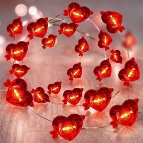 img 4 attached to 💖 10Ft 40-Led Red Heart Lights Decorations – TURNMEON Valentine’s Day Fairy Stringlights Battery Operated Copper Wire – Bedroom, Wedding, Indoor/Outdoor Home Party Favors Supplies