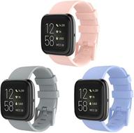 kingacc silicone bands compatible with fitbit versa 2 /fitbit versa /fitbit versa lite se with metal buckle for women men wearable technology logo