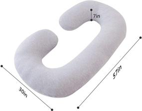 img 3 attached to 🤰 Yuantian Pregnancy Pillow - Full Body C-Shape Maternity Support with Jersey Cover for Pregnant Women (Grey) - Enhanced Back, Hips, Legs, and Belly Support