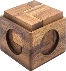 img 4 attached to SiamMandalay Cube Puzzle: Exquisite Wooden Handmade Brain Teaser