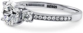 img 2 attached to 💎 Sparkling BERRICLE Rhodium Sterling Zirconia Engagement Women's Jewelry: Dazzle with Elegance!