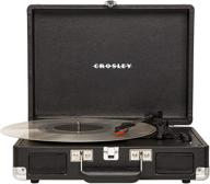 🎵 crosley cr8005b-bk cruiser deluxe vintage bluetooth suitcase turntable, black - 3-speed logo