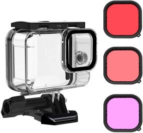 img 4 attached to GoPro Hero 9 Black Waterproof Case with 3-Pack Dive Filter, MOUNTDOG 📸 Underwater Housing: Supports 45M/148FT Deep Diving, Scuba Snorkeling | Quick Release Mount Accessories