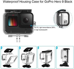 img 3 attached to Чехол GoPro Hero 9 Black, водонепроницаемый с 3-пакетным осветительным фильтром Dive, подводным кожухом MOUNTDOG 📸: поддержка глубинного погружения до 45 м/148 футов, подводное плавание с аквалангом и плавание с маской | Аксессуары для быстрого крепления.