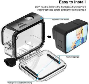 img 1 attached to GoPro Hero 9 Black Waterproof Case with 3-Pack Dive Filter, MOUNTDOG 📸 Underwater Housing: Supports 45M/148FT Deep Diving, Scuba Snorkeling | Quick Release Mount Accessories