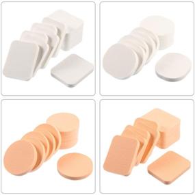 img 3 attached to 🧽 TecUnite 100 Pieces Cosmetic Sponges - Latex Makeup Foam Wedges for Flawless Foundation Application (5 Styles, White and Skin Tones)