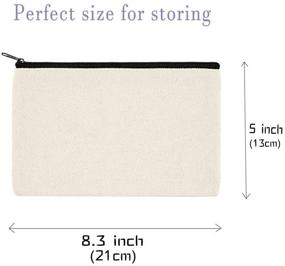 img 3 attached to 🎨 10 PCS Canvas Make Up Bags: DIY Craft & Travel Zipper Bags (8.3"×5", Beige)"