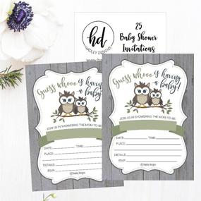 img 1 attached to 🦉 Cute Rustic Owl Woodland Forest Baby Shower Invitations: Gender Neutral, Vintage Coed Nature Wood-Themed Party Supplies