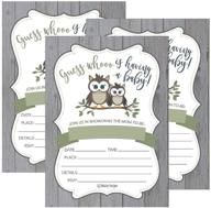 🦉 cute rustic owl woodland forest baby shower invitations: gender neutral, vintage coed nature wood-themed party supplies logo