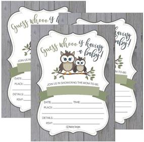 img 4 attached to 🦉 Cute Rustic Owl Woodland Forest Baby Shower Invitations: Gender Neutral, Vintage Coed Nature Wood-Themed Party Supplies