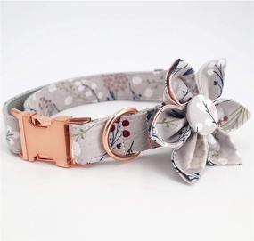 img 2 attached to 🐾 Pet Dog Cat Collar with Free Sunday Girl Dog Flower - Rose Gold Metal Buckle (L)