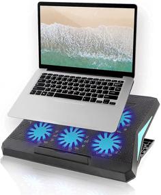 img 1 attached to 🖥️ LIENS Ноутбуков охлаждающая подставка с регулируемой высотой, 6 вентиляторов (2,36 дюйма), 2 USB-порта - Идеально для ноутбуков от 12 до 16 дюймов