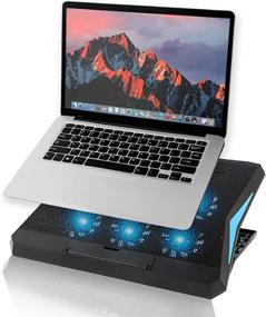 img 4 attached to 🖥️ LIENS Laptop Cooling Pad with Adjustable Height, 6 Fans (2.36in), 2 USB Ports - Ideal for 12-16 inch Laptops