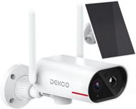 беспроводная уличная камера dekco - 100% без проводов, 170° панорамное вращение, 1080р солнечная система наблюдения за безопасностью дома с ночным видением, двусторонней связью, ip65, сигналом обнаружения движения. логотип