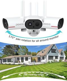 img 2 attached to DEKCO Wireless Outdoor Security Camera - 100% Wire-Free 170°Pan Rotation 1080p Solar Surveillance Camera for Home Security with Night Vision, Two-Way Audio, IP65, Motion Detection Alarm