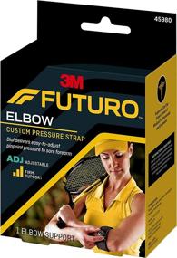 img 1 attached to Futuro Custom Pressure Elbow Strap for Tennis Elbow and Tendonitis - One Size Black