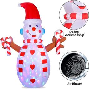 img 2 attached to 🎄 6 FT Christmas Inflatable Outdoor Snowman with Twinkle Lights - Rotating LED Lights for Indoor/Outdoor Christmas Yard Garden Decorations