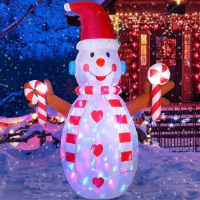 img 4 attached to 🎄 6 FT Christmas Inflatable Outdoor Snowman with Twinkle Lights - Rotating LED Lights for Indoor/Outdoor Christmas Yard Garden Decorations