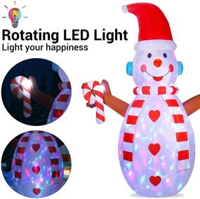 img 3 attached to 🎄 6 FT Christmas Inflatable Outdoor Snowman with Twinkle Lights - Rotating LED Lights for Indoor/Outdoor Christmas Yard Garden Decorations