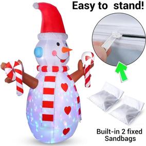 img 1 attached to 🎄 6 FT Christmas Inflatable Outdoor Snowman with Twinkle Lights - Rotating LED Lights for Indoor/Outdoor Christmas Yard Garden Decorations