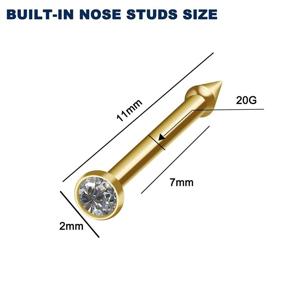 img 3 attached to 📦 Safe and Convenient 4-Pack Nose Piercing Gun Kit - Disposable Self Nose Piercing Tool with Nose Studs for Cartilage and Helix Piercings (Gold)