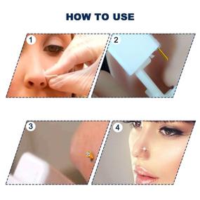 img 2 attached to 📦 Safe and Convenient 4-Pack Nose Piercing Gun Kit - Disposable Self Nose Piercing Tool with Nose Studs for Cartilage and Helix Piercings (Gold)