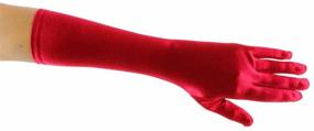 img 2 attached to 🎀 Special Occasion Shiny Satin Length Gloves for Girls' Accessories – A Showstopper!