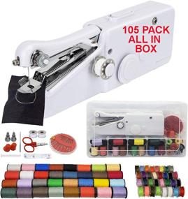 img 4 attached to 🧵 105 PCS Handheld Sewing Machine + Color Thread Kit + Case - Perfect Portable Stitch Kit for Beginners, Kids, and Travel - Mini Hand Sewing Machine for Quick and Handy DIY Projects