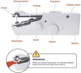 img 1 attached to 🧵 105 шт. Портативная швейная машина + набор цветной нити + чехол - идеальный переносной комплект для начинающих, детей и путешествий - мини-швейная машина для быстрых и удобных DIY-проектов.