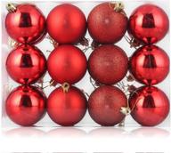 🎄 shatterproof christmas baubles balls ornaments set - assorted red pendant christmas ball ornaments, seasonal decorations for festival holiday wedding party xmas décor (24pcs/pack, 40mm) logo