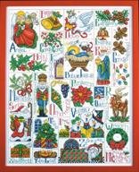 design works christmas abc sampler cross stitch kit (5458) - 16x20 inches - with gift card logo