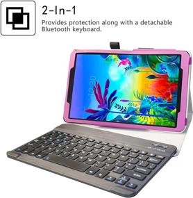img 3 attached to 📱 Purple LiuShan Wireless Keyboard Case for LG G Pad 5 10.1 T600 Tablet PC, Detachable Standing PU Leather Cover - Compatible with LG G Pad 5 and Not Fit LG G Pad X II 8.0 Plus V530