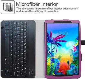 img 2 attached to 📱 Purple LiuShan Wireless Keyboard Case for LG G Pad 5 10.1 T600 Tablet PC, Detachable Standing PU Leather Cover - Compatible with LG G Pad 5 and Not Fit LG G Pad X II 8.0 Plus V530