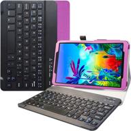 📱 purple liushan wireless keyboard case for lg g pad 5 10.1 t600 tablet pc, detachable standing pu leather cover - compatible with lg g pad 5 and not fit lg g pad x ii 8.0 plus v530 логотип