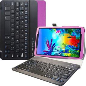 img 4 attached to 📱 Purple LiuShan Wireless Keyboard Case for LG G Pad 5 10.1 T600 Tablet PC, Detachable Standing PU Leather Cover - Compatible with LG G Pad 5 and Not Fit LG G Pad X II 8.0 Plus V530