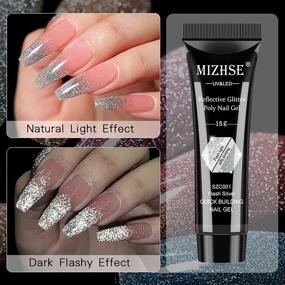 img 2 attached to 💅 Преобразите ваши ногти с набором геля для наращивания ногтей MIZHSE Reflective Poly: набор для домашнего маникюра высокого качества для начинающих.