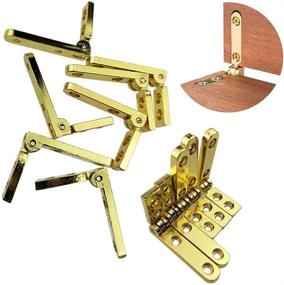 img 4 attached to 📦 TamBee Small Hinges for Jewelry Boxes | Wooden Box Accessories | 90 Degree Folding Hinge | Zinc Alloy Chest Case Hinge with Screws | Set of 12 Pcs