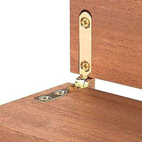 img 1 attached to 📦 TamBee Small Hinges for Jewelry Boxes | Wooden Box Accessories | 90 Degree Folding Hinge | Zinc Alloy Chest Case Hinge with Screws | Set of 12 Pcs