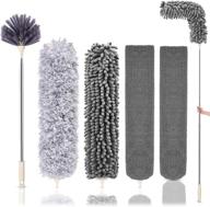 🧹 telescoping extension pole microfiber duster kit for high ceilings – complete house cleaning tool kit for ceiling fans, cobwebs, furniture, and cars (30-100 inches) logo