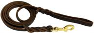 awe wolf genuine leather leash logo