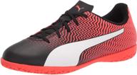 puma rapido soccer white red blast gum logo