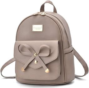 img 4 attached to Girls Bowknot Leather Backpack Purse Women's Handbags & Wallets and Fashion Backpacks