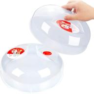 🍽️ large easy grab microwave plate cover: splatter guard, thick & durable - bpa free (2-pack) logo