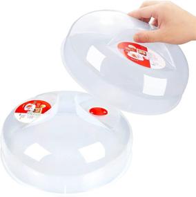 img 4 attached to 🍽️ Large Easy Grab Microwave Plate Cover: Splatter Guard, Thick & Durable - BPA Free (2-Pack)