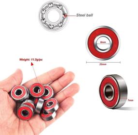 img 3 attached to 🛹 JDYYICZ ABEC-9 608-RS Skateboard Longboard Bearings - Premium Inline Roller Skate Bearings (8-Pack)