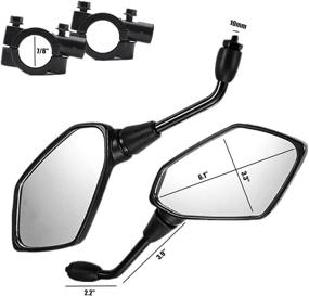 img 1 attached to Motorcycle Rear View Mirror Compatible Motorcycle & Powersports