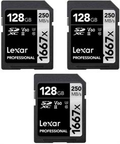 img 2 attached to High-Performance Lexar LSD128CBNA1667 Professional SDHC/SDXC 1667x UHS-II 128GB Memory Card Triple Pack
