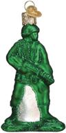 🎅 vintage military soldier christmas ornament - green army man toy logo