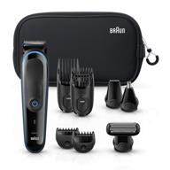 💇 braun hair clippers for men - 9-in-1 grooming kit with gillette proglide razor - black/blue, rechargeable logo